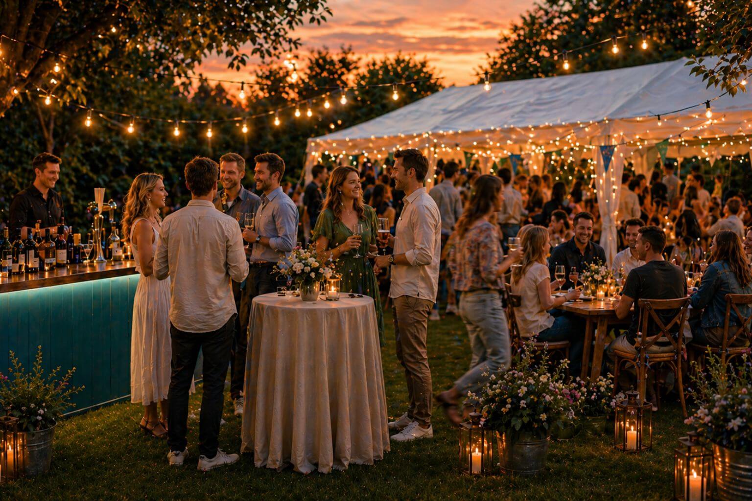 Festudstyr til havefest hos Minglo